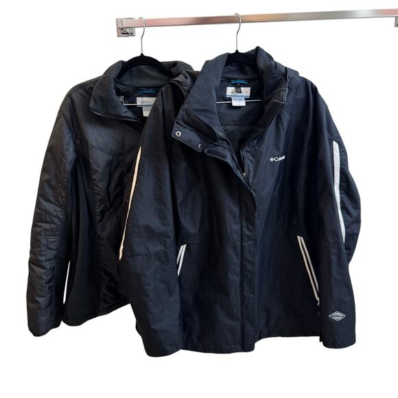 Columbia Bugaboo black Fleece Interchange Hooded winter Jacket Plus 2XL EUC - Picture 9 of 14